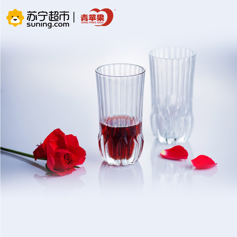 青苹果璀璨系列玻璃杯 水杯 洋酒杯 威士忌烈酒杯套装350ml6只装