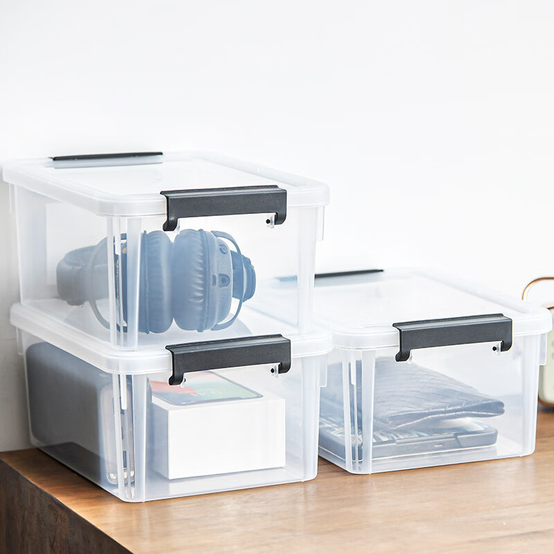 禧天龙(Citylong) X-6316围典收纳箱2个装(透明白)积木磁力片加厚整理盒衣服整理箱[把手颜色随机]高清大图