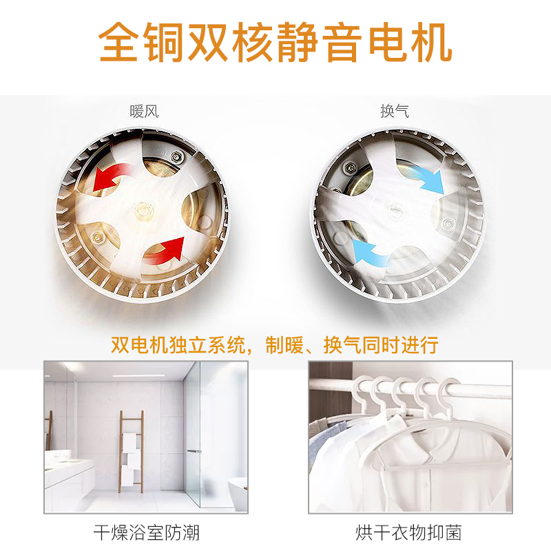 Grevol品拓PINTUO)多功能风暖浴霸LED照明卫生间其他暖风模块四合一数显PTC陶瓷取暖机10W-10W以上