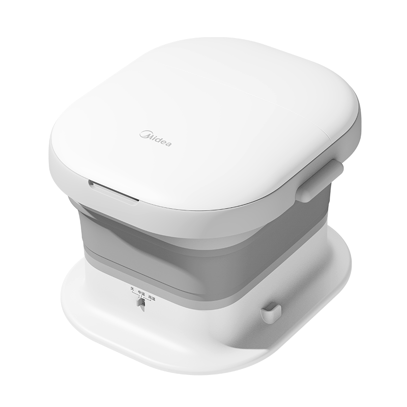 美的(Midea)加热自动按摩可拆洗按摩泡脚桶足浴盆 ZS108极地白高清大图