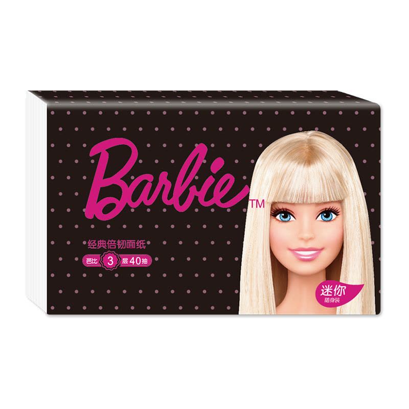 芭比(Barbie) 抽纸 经典倍韧系列 三层40抽1包大规格(长幅) 抽取式纸巾 卫生纸图片