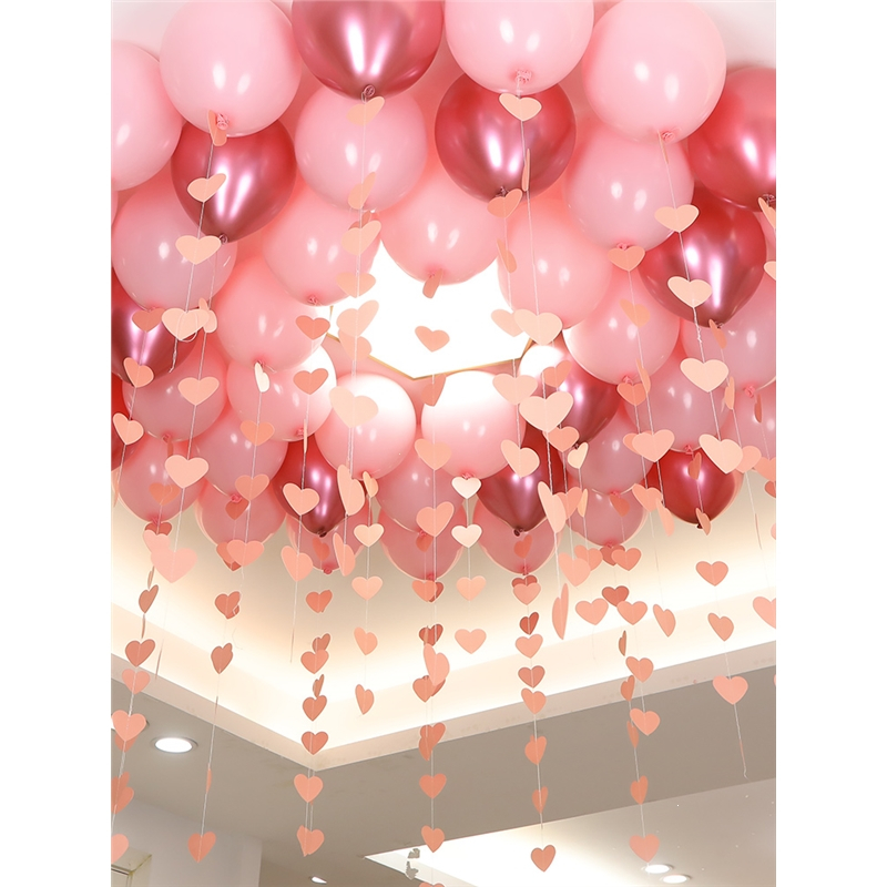 婚庆用品气球生日装饰场景女方卧室婚礼婚房新房订婚汽球飘空吊坠