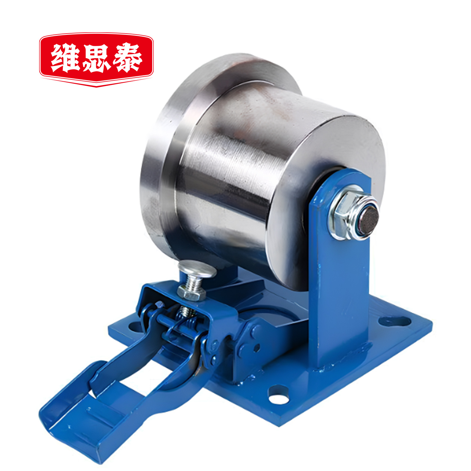 维思泰 单边钢轮滑轮走行轮(带刹车)200*170mm带支架个