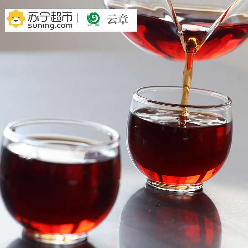 [苏宁超市]云南普洱茶 2018年云章 老树熟饼 熟茶 357克/饼