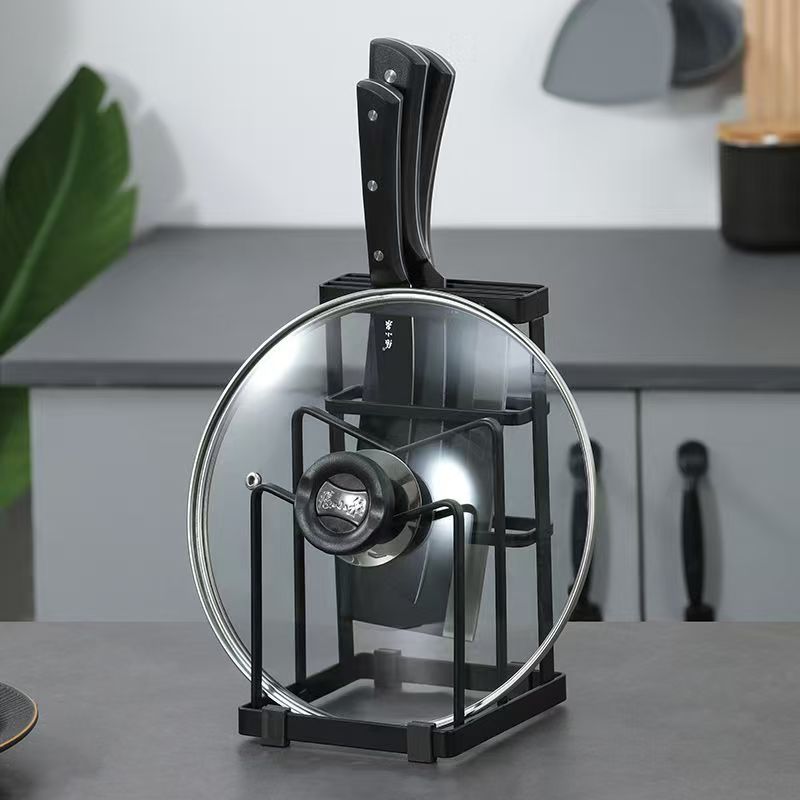 张小泉 多功能厨房一体刀架 碳钢菜刀架置物架 家用沥水刀具收纳架