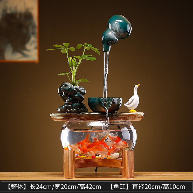循环流水器生财摆件招财景观鱼缸创意家居办公室客厅开业乔迁礼品