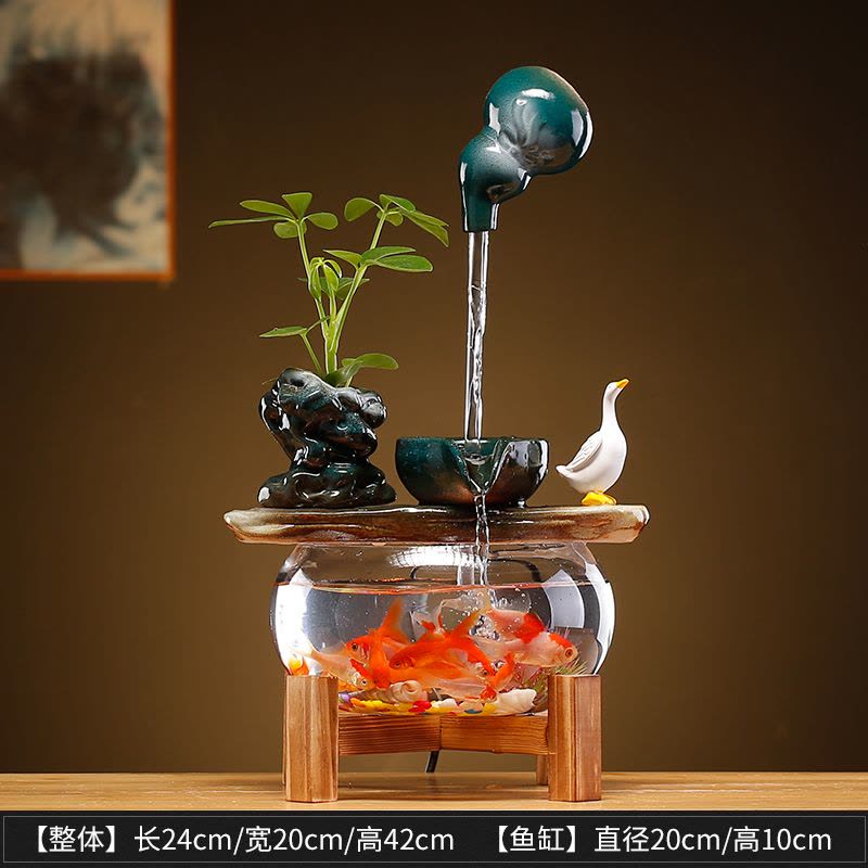 循环流水器生财摆件招财景观鱼缸创意家居办公室客厅开业乔迁礼品图片