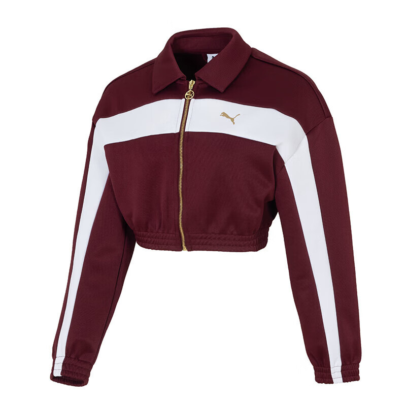 彪马(PUMA)女装新款时尚翻领拉链运动休闲短腰夹克外套633795-96 ZP