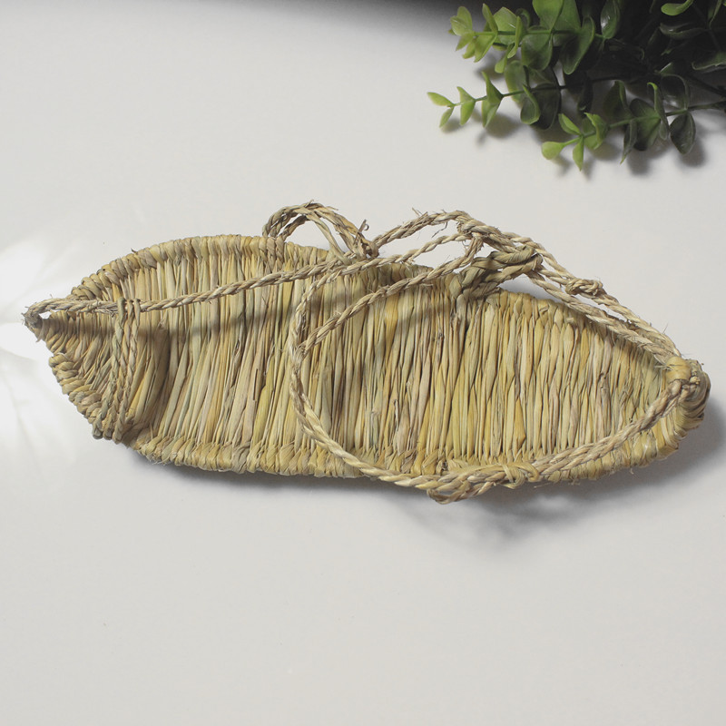规格[34-45鞋码 尺码备注 2个装]手工编织漂流草鞋 舒适透气防滑漂流鞋 复古红军鞋 施工雪地防滑保护鞋