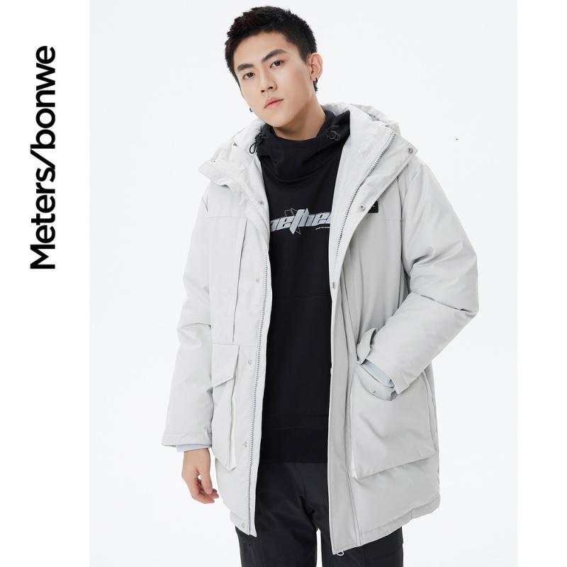 【1件3折价:199.5】美特斯邦威羽绒服男士冬季新款宽松工装连帽休闲保暖羽绒服 晨雾灰 M高170-175重130-150斤