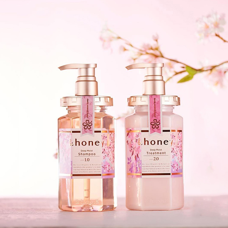 日本安蒂花子(&honey)樱花洗护套装 滋养修护蓬松改善毛躁