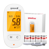 鱼跃(YUWELL)血糖仪 家用智能免调码590 血糖仪器含100份试纸针头 语音背光