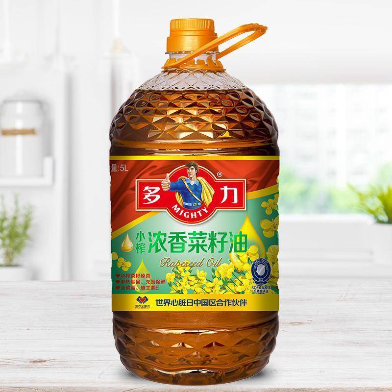 多力 小榨浓香菜籽油5l 非转基因物理压榨食用油 新老包装 日期 2021.