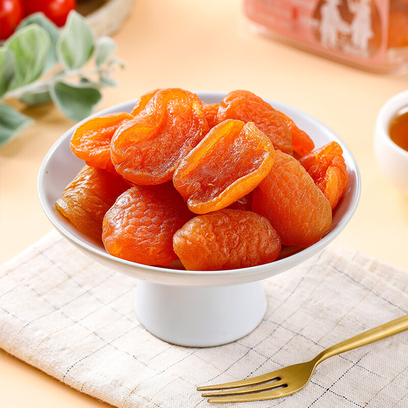 天生好果红杏干解馋即食休闲零食低温烘焙翻盖方罐200克高清大图