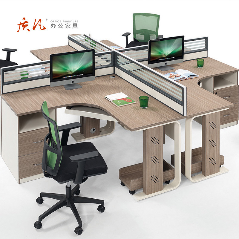 质凡办公家具简约现代2/4人位隔断屏风办公桌