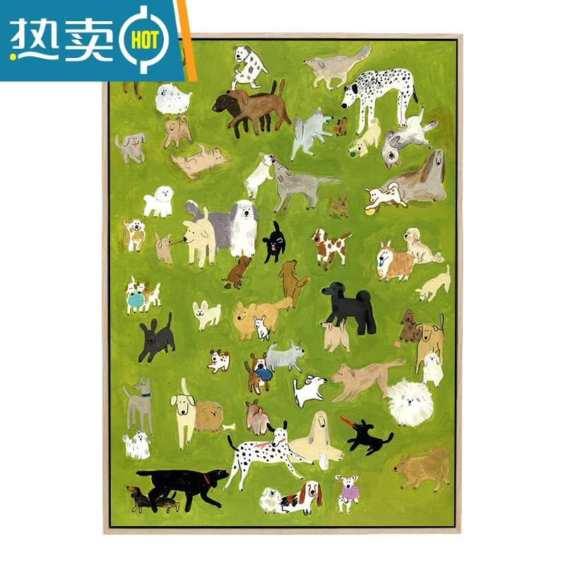 敬平 系装饰画pet-world小狗画工作室挂画房间壁画卧室落地画装饰画 Pet-world 30*40PS细边框/金色独单副