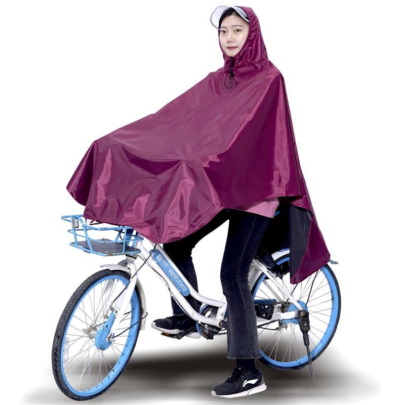 雨衣自行车雨披共享单车男女士成人单人单帽檐加厚牛津布骑行雨衣