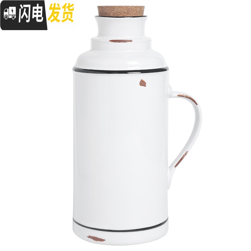 三维工匠滋本家仿搪瓷水壶水杯怀旧陶瓷马克杯冷水壶家用装水大容量凉水壶 怀旧仿搪瓷-杯高清大图