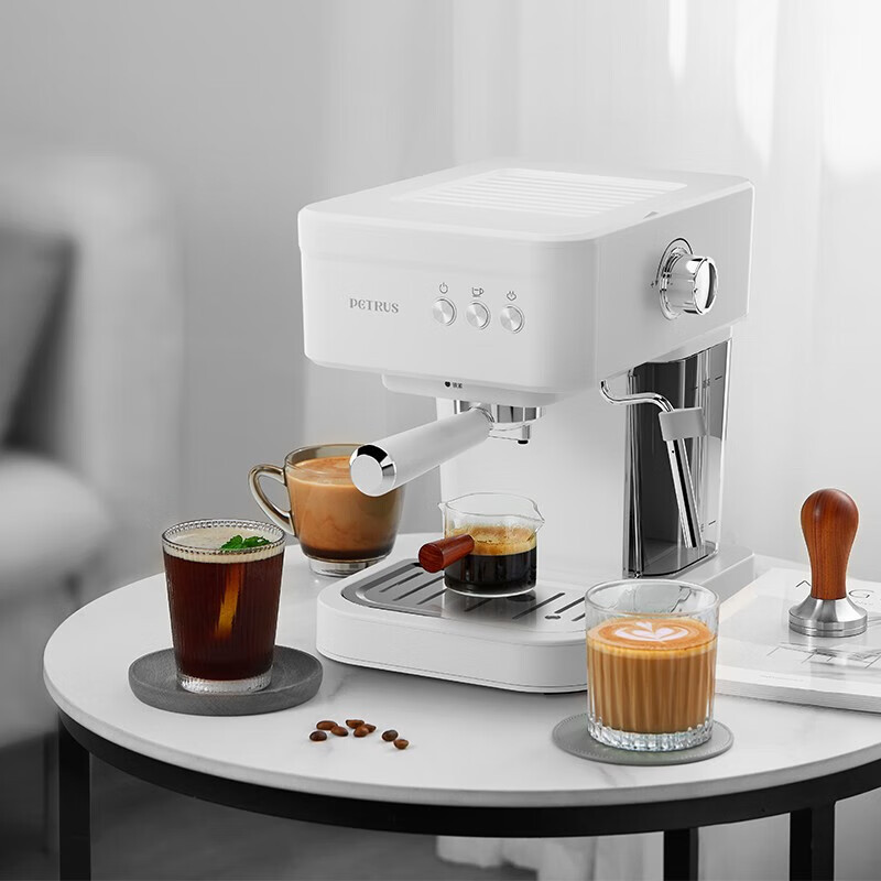 柏翠奶白色意式压力咖啡机PE2170