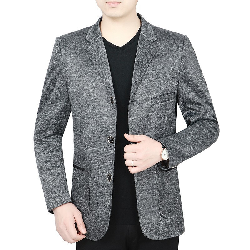 梵克公牛秋季新款男装中年西服男外套男士中老年西服外套爸爸装