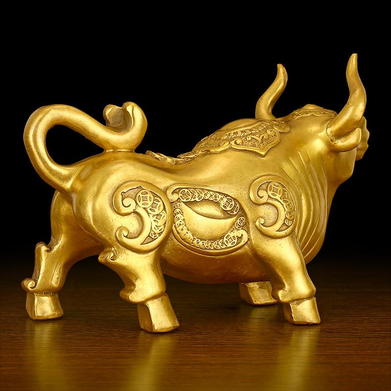 美帮汇铜牛摆件老板办公室桌面装饰十二生肖牛工艺品高清大图