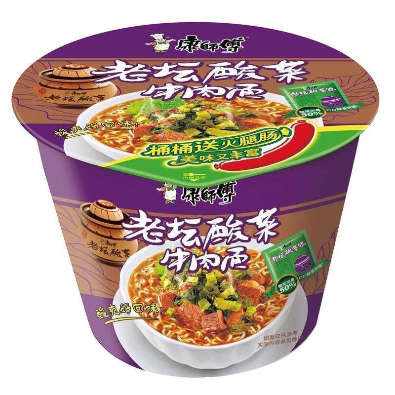 康师傅酸菜牛肉桶面119g
