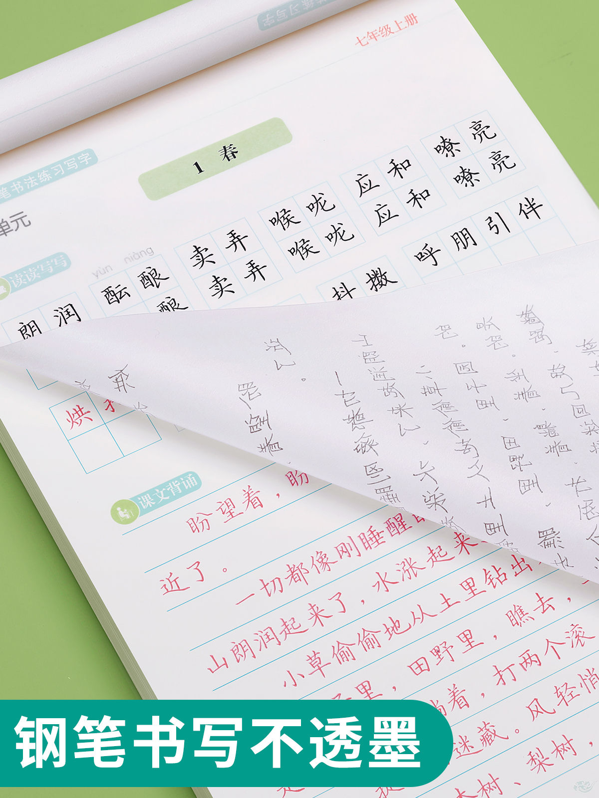 七年级上册语文+英语 [正版]七年级八年级语文字帖练字初中生上册下册同步人教版练字帖九年级衡水体钢笔正楷楷体初一每日一练高清大图