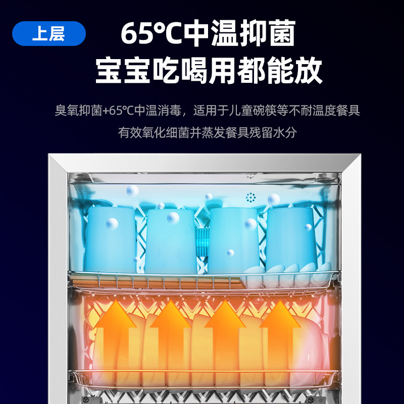凡萨帝(fasato)消毒柜ZTP-158（HX系列）112L全面屏 厨房饭店酒店通用 高温臭氧消毒柜双室分控国标二星