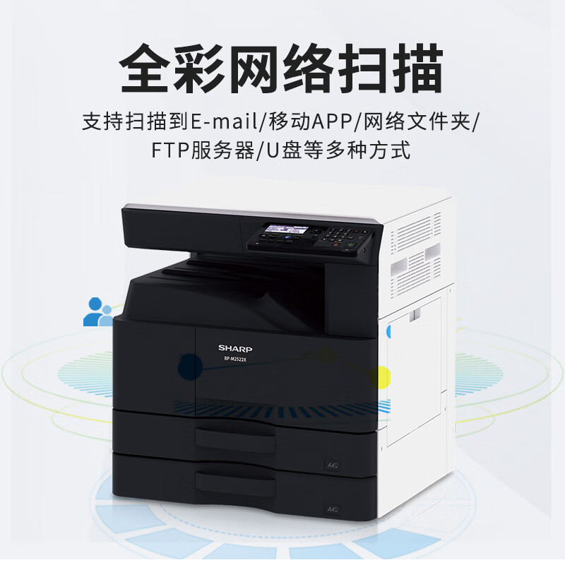 夏普 复印打印扫描一体机(中小型):BP-M2522R输出类型:黑白 1台