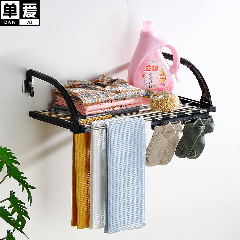 单爱 窗外阳台晒鞋架飘窗台晾衣架防盗网折叠伸缩挂鞋架室内置物架
