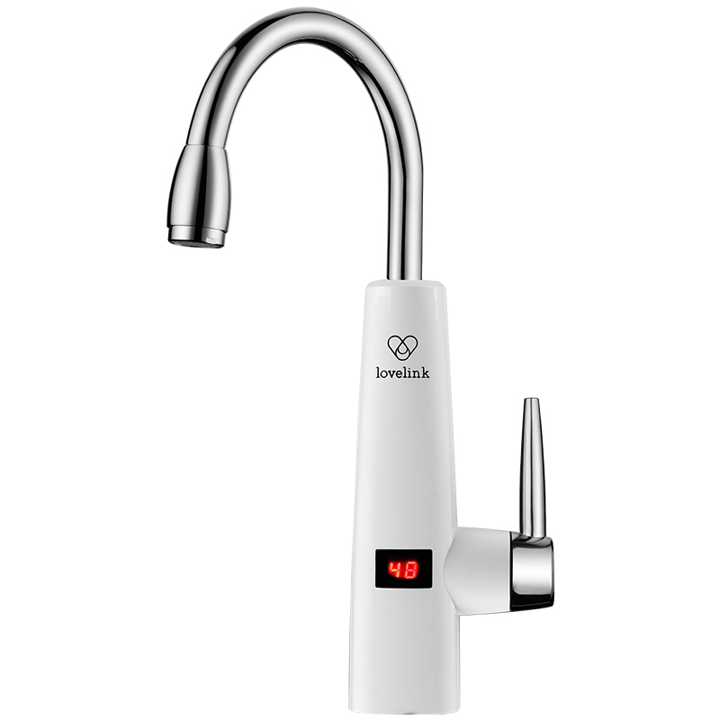 热恋(LoveLink)电热水龙头 大弯(下进水)厨房冷热两用小厨宝 速热即热式电热水器S7雪山白