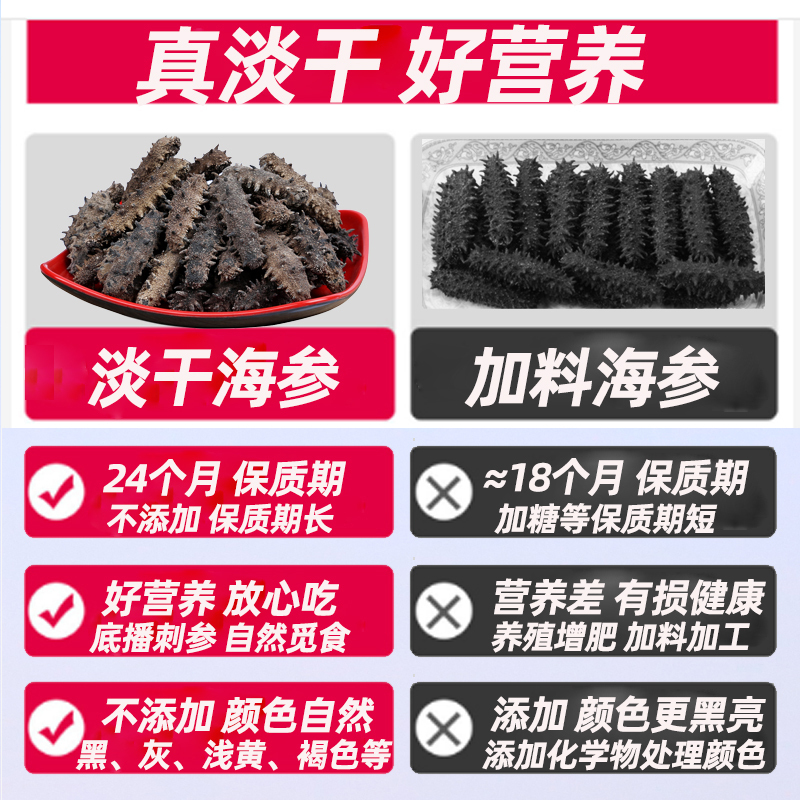 [国标12倍]宫品海参4A淡干海刺参干货250克30-40只中等偏大家庭盒装国产生鲜高清大图