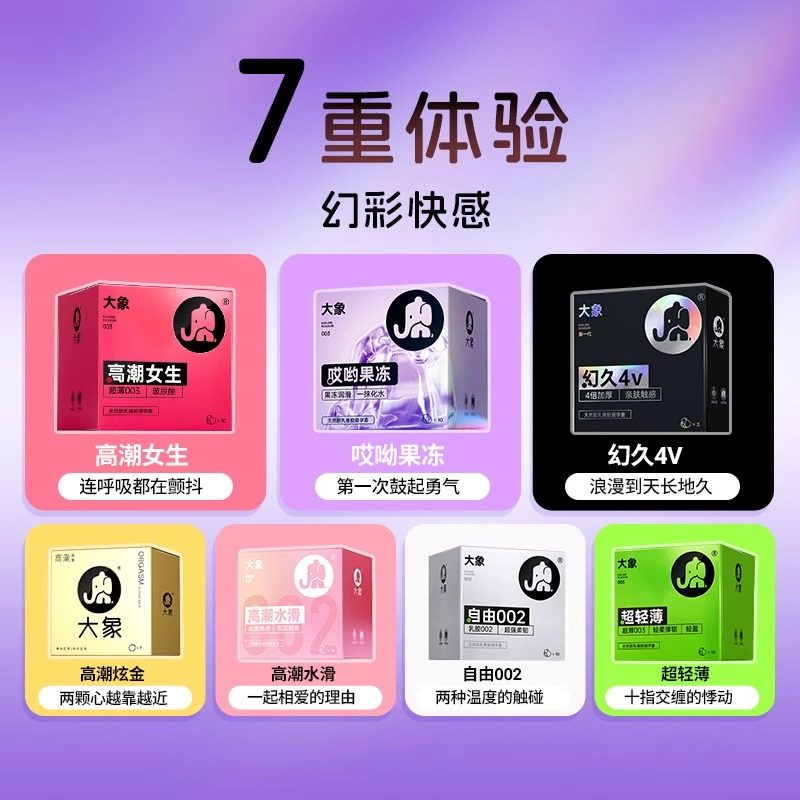 大象避孕套超薄七次心动7只装正品安全套套男女用成人情趣计生用品byt高清大图
