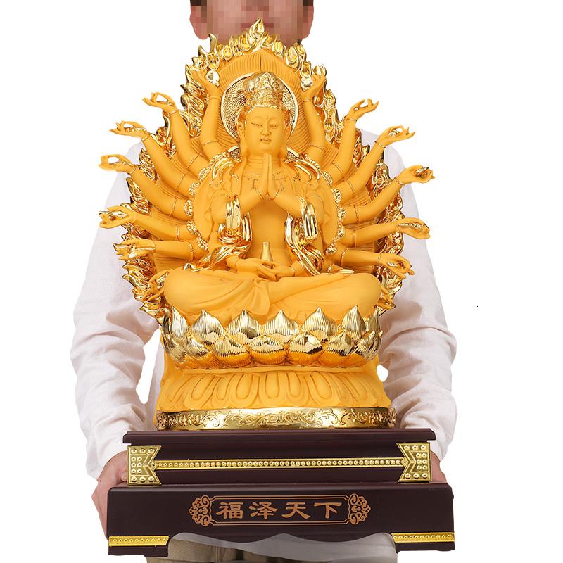 美帮汇千手观音佛像摆件供奉家用海坐莲观世音菩萨居家客厅高清大图