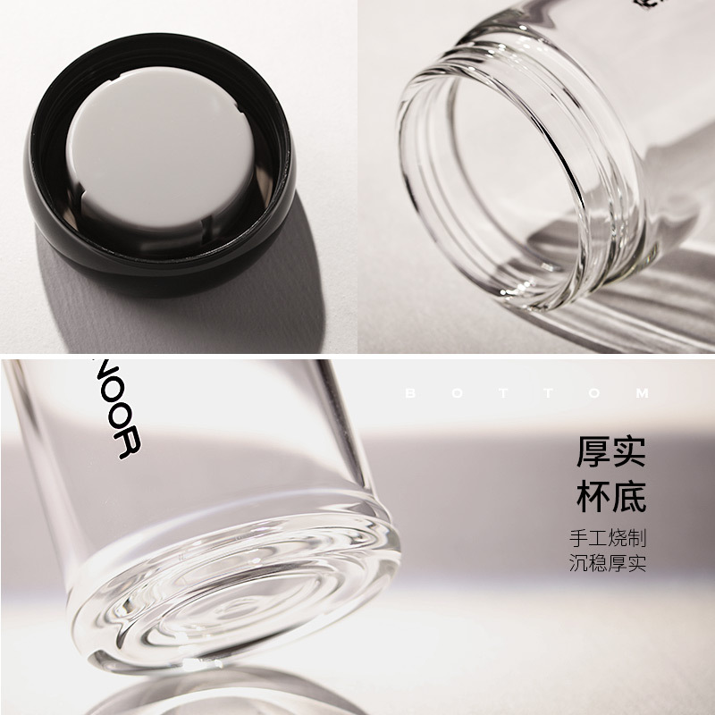 希诺XN-6008单层玻璃杯男士女士办公茶杯水杯子 530ML 图色.