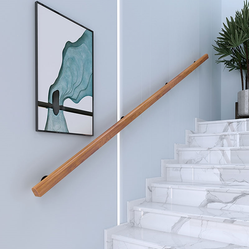 定制楼梯扶手靠墙实木室内别墅阁楼走廊木质栏杆幼儿园儿童木扶手简约