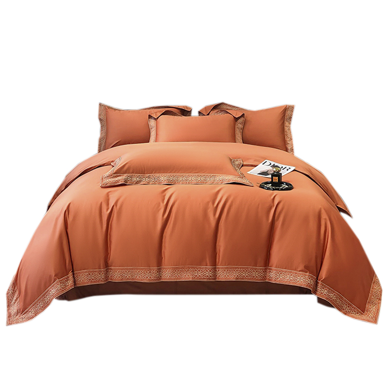 安居先森D1613 100支高支新疆长绒棉ANJU250688罗伊威四件套(计价单位：套) 橙色 2.0*2.3m