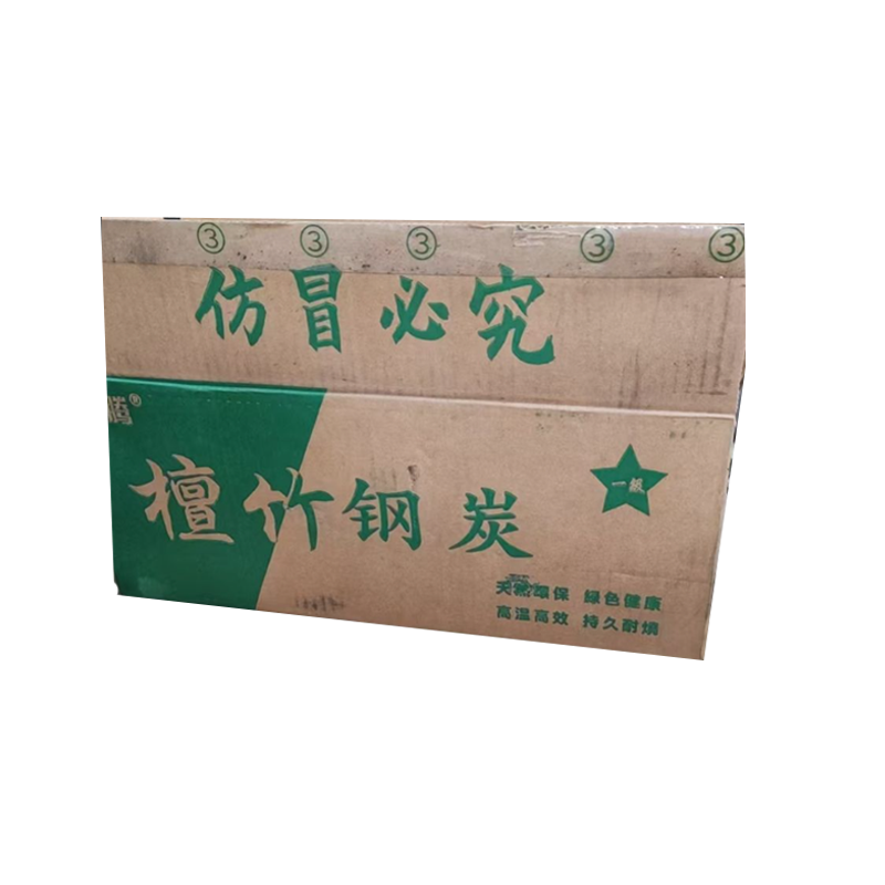 恒腾谭竹碳钢烧烤用炭耐烧无烟火力稳6kg/箱高清大图