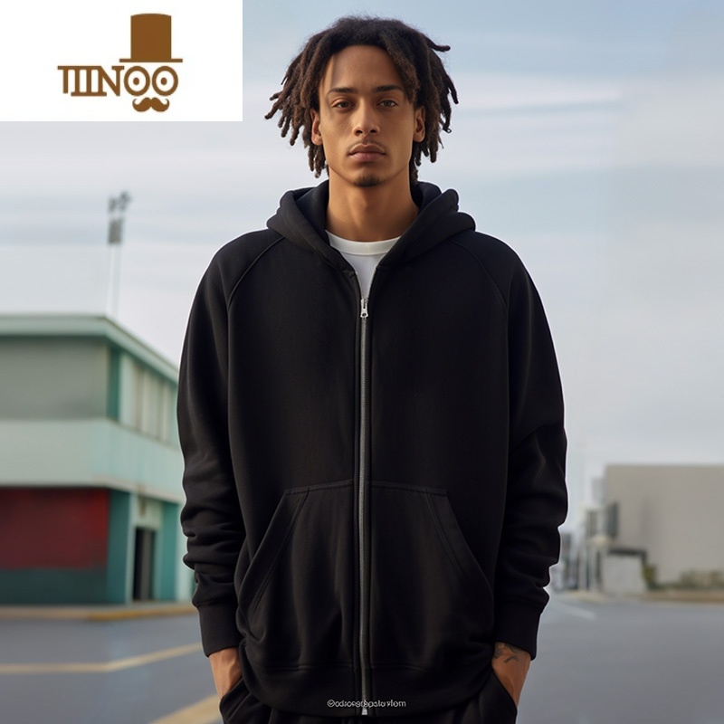 YANXU大码卫衣开衫运动休闲美式拉链外套男潮牌夹克情侣连情美高清大图