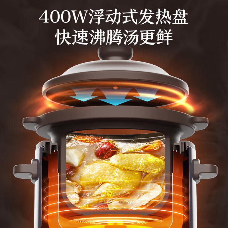 美的(Midea)电炖锅电炖盅养生炖盅多功能煮粥煲汤锅预约家用4升紫陶内胆多功能智能紫砂锅紫砂壶MD-DGE4052高清大图
