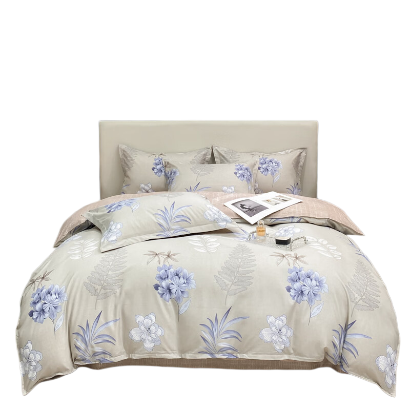 洁丽雅(grace) 优棉四件套(花亦语) 双人床通用四件套夏季凉感床席200*230cm JLY-3402
