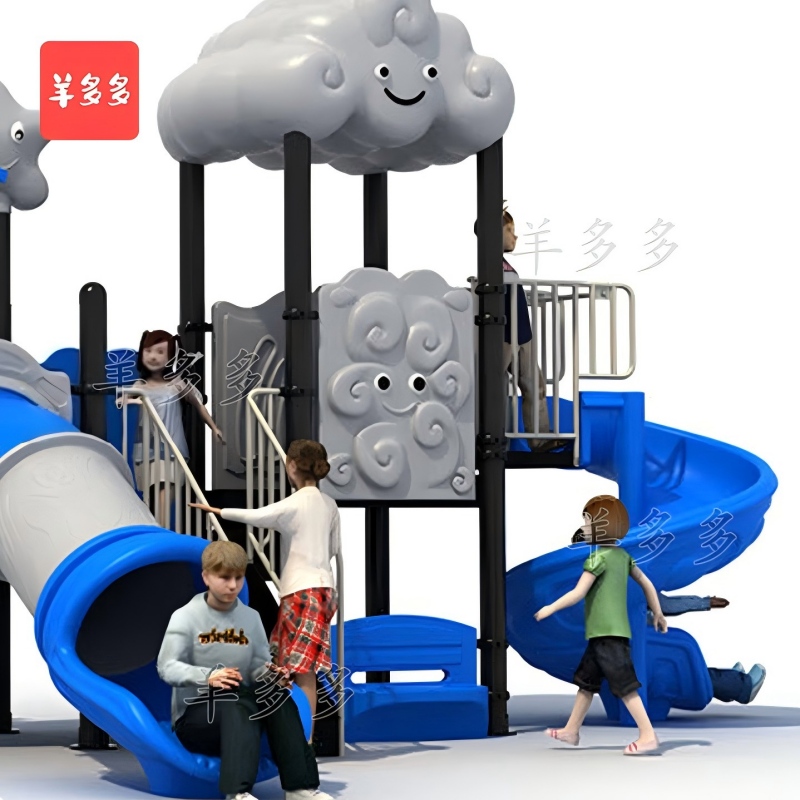 羊多多户外大型滑梯幼儿园儿童公园小区家属院双人秋千滑梯组合玩具高清大图