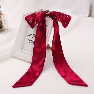 新娘敬酒服头饰酒红色甜美蝴蝶结发带百搭简约发饰婚纱晚礼服配饰发带