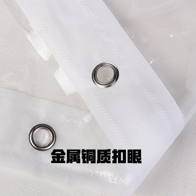 卫生间加厚透明浴帘雨花石图案塑料防水浴帘布帘挂帘隔断帘 三维工匠高清大图