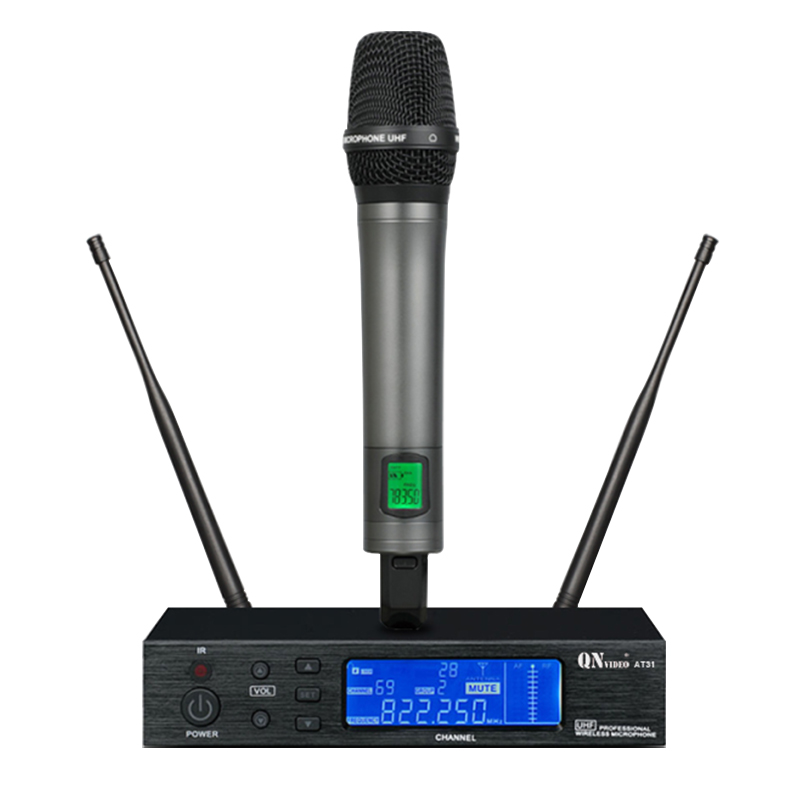 启诺QN-AT31 视频会议 真分集一拖一 无线话筒红外对频手持麦内置天线分配系统单通道AB智能接收