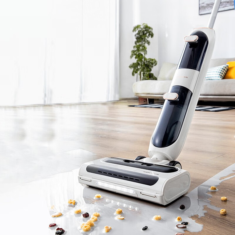 摩飞电器洗地机 家用无线拖地机 智能洗吸拖一体扫地机 自动清洗吸地机 电动拖把手持吸尘器 MR3300 椰奶白