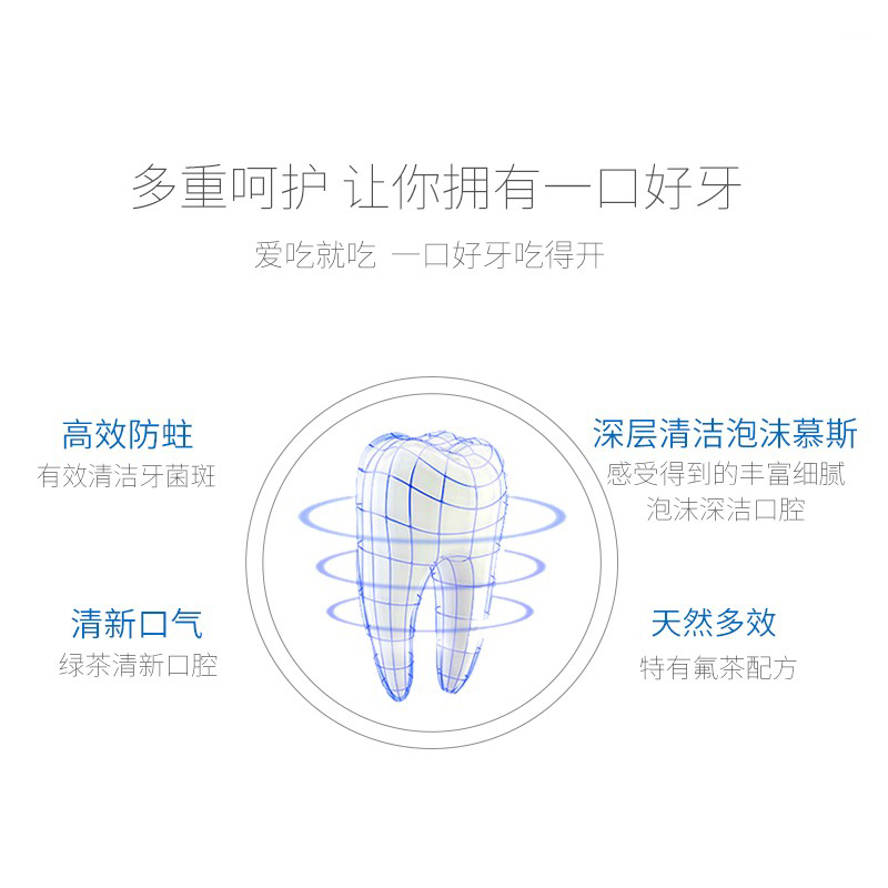 佳洁士(Crest)茶洁牙膏90g 勤刷牙 增强牙齿抵抗力