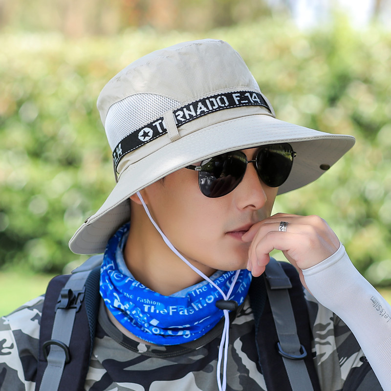 盛世尼曼渔夫帽男夏季帽子大檐遮阳帽户外登山太阳帽男士骑车旅游帽子