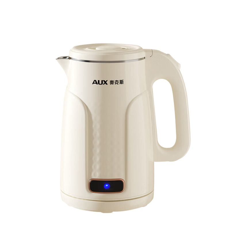 奥克斯电水壶1.5L双层防烫保温家用大容量杏色AAS-15AZX-05