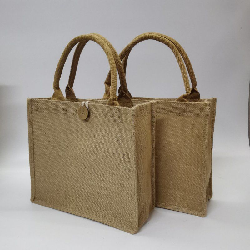 横款30宽26高11侧无印同款muji黄麻简易收叠购物袋环保编织日式手拎袋